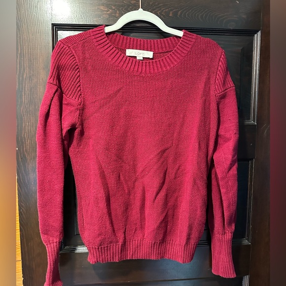 Loft Red Crewneck Sweater - Picture 1 of 2